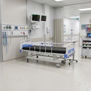Three Function Manual ICU_CCU_HUD Hospital Bed with Standard Accessories